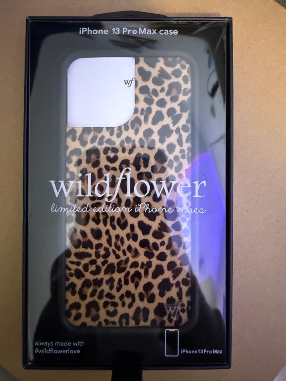 Wildflowers Leopard Print iPhone 13 Pro Max Case - Tan & Black